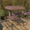 Flash Furniture 3-Seater Convertible Canopy Patio Swing / Bed TLH-007-BN-GG - alternate 9